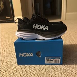Hoka Black and White Athletic Shoes